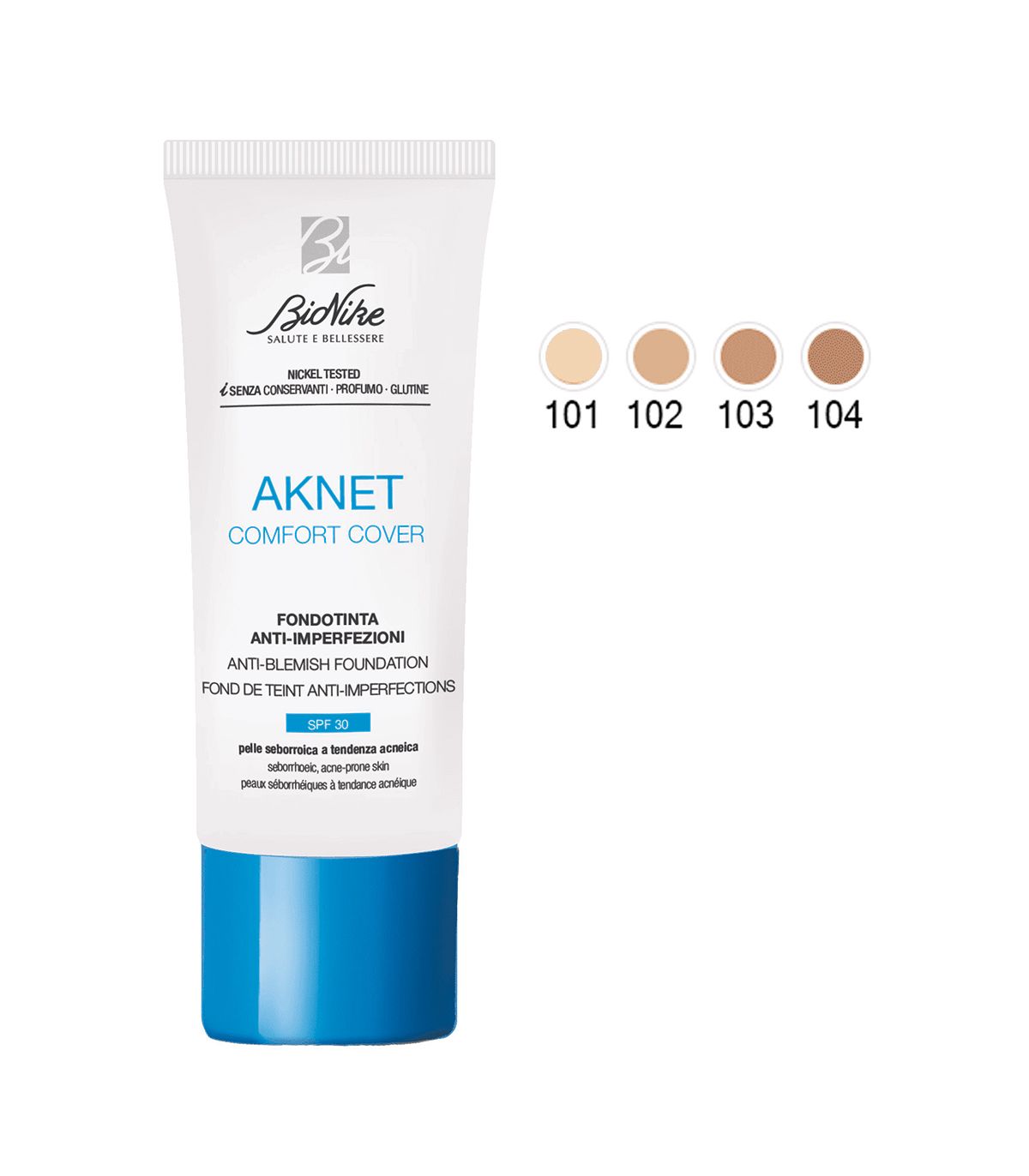 AKNET COMFORT COVER FONDOTINTA 104 30 ML - farmasorriso.com