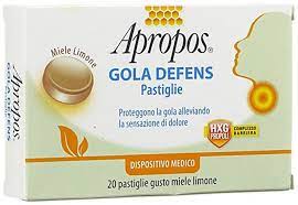 APROPOS GOLA DEFENS PRO 20 PASTIGLIE MIELE LIMONE - farmasorriso.com