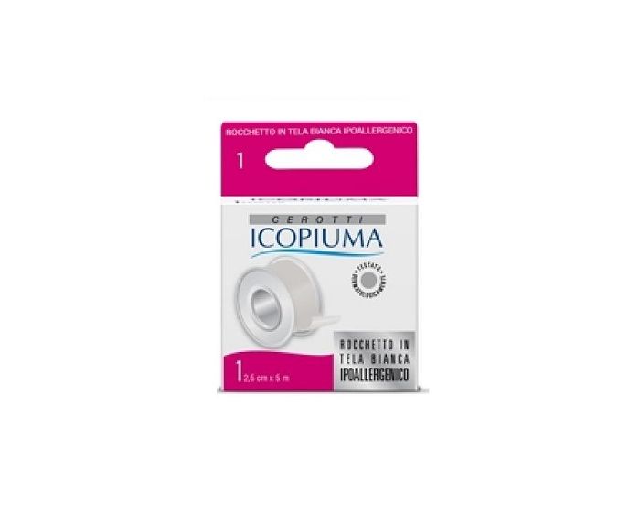 ICOPIUMA CEROTTO IN ROCCHETTO SETA BIANCO IPOALLERGENICO 2,5 CM X 5 M - farmasorriso.com