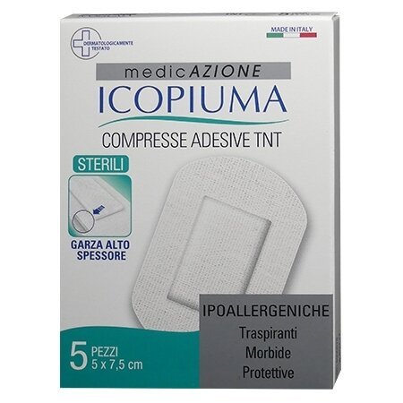 COMPRESSA ADESIVA TESSUTO NON TESSUTO 7,5 X 5 CM 5 PEZZI - farmasorriso.com