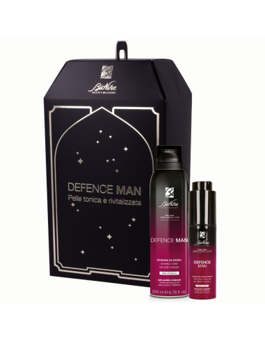 DEFENCE MAN KIT NATALE 2024 SAFE SHAVE SCHIUMA DA BARBA ANTIIRRITAZIONI 200 ML + CREMA GEL RIVITALIZZANTE 50 ML - farmasorriso.com