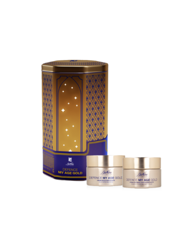 DEFENCE MY AGE GOLD KIT NATALE 2024 CREMA RICCA FORTIFICANTE 50 ML + CREMA INTENSIVA FORTIFICANTE NOTTE 50 ML - farmasorriso.com