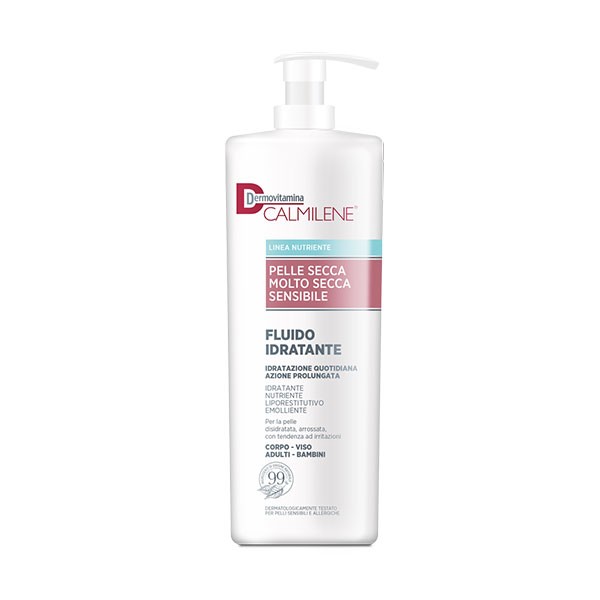 DERMOVITAMINA CALMILENE FLUIDO IDRATANTE PER PELLE SECCA, MOLTO SECCA E SENSIBILE 500 ML - farmasorriso.com