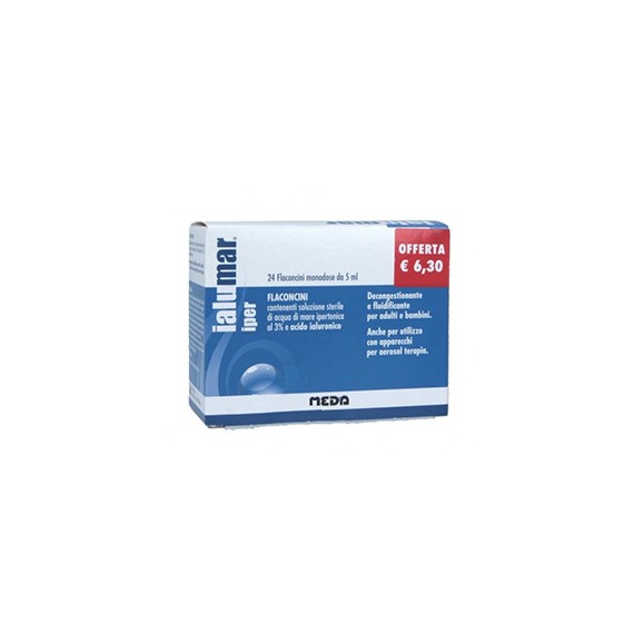 IALUMAR IPER 24 FLACONCINI MONODOSE DA 5 ML CON SOLUZIONE STERILE DI ACQUA DI MARE IPERTONICA 3% E ACIDO IALUORONICO PROMOZIONE SCADENZA 05/2022 - farmasorriso.com