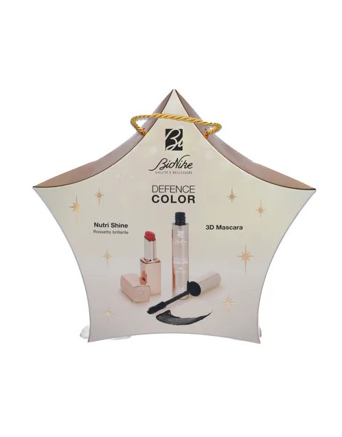 KIT NATALE 2022 DEFENCE COLOR NUTRI SHINE ROSSETTO BRILLANTE N210 ROUGE 3 ML + MASCARA 3D 11 ML - farmasorriso.com
