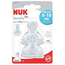 NUK TETTARELLA FC+ FLOW CONTROL SILICONE 6-18 M 2 PEZZI - farmasorriso.com