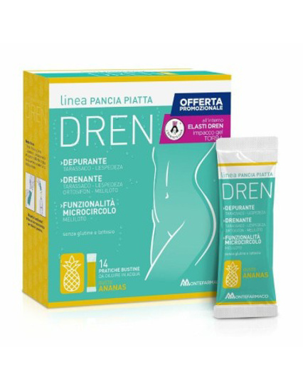 PANCIA PIATTA DREN ANANAS 14 BUSTINE STICK PACK + TORBA DRENANTE - farmasorriso.com