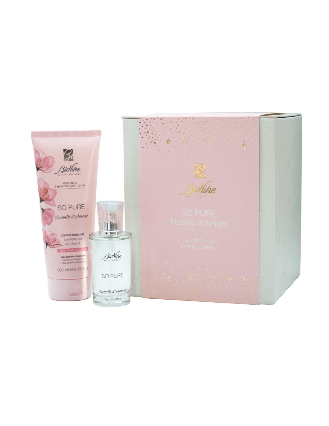 SO PURE INCANTO D'AMORE KIT NATALE 2022 1 SO PURE EAU DE TOILETTE INCANTO D'AMORE 50 ML + 1 SO PURE DOCCIA SCHIUMA INCANTO D'AMORE 200 ML - farmasorriso.com