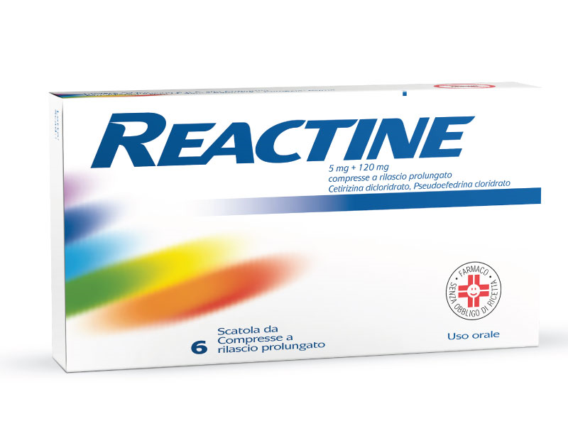 REACTINE*6CPR 5MG+120MG RP - farmasorriso.com
