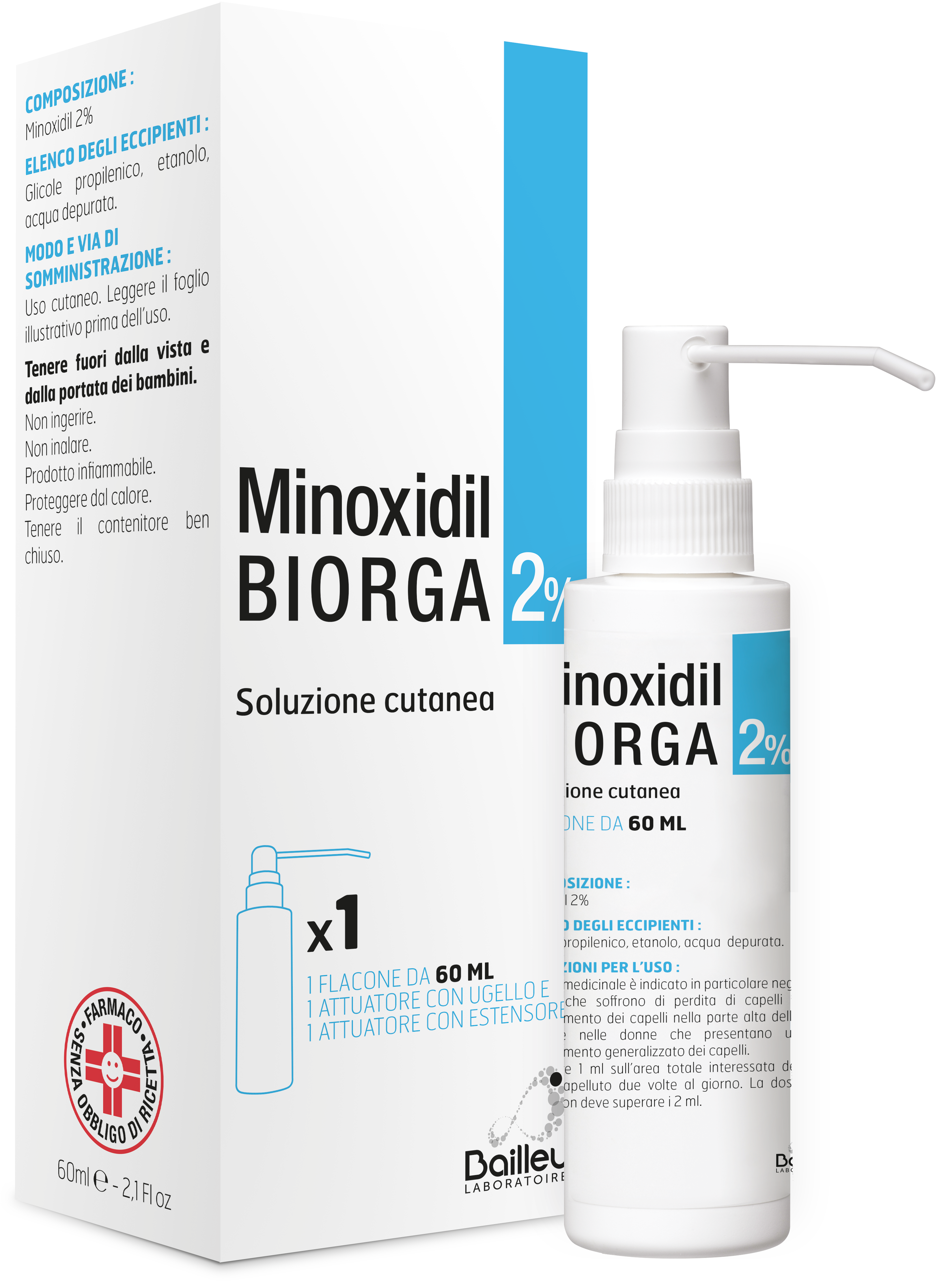 MINOXIDIL BIORGA*SOL CUT60ML2% - farmasorriso.com