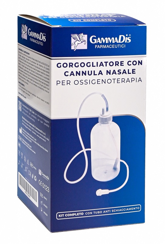 GORGOGLIATORE PER OSSIGENOTERAPIA CON OCCHIALE + CANNULA NASALE GAMMADIS - farmasorriso.com