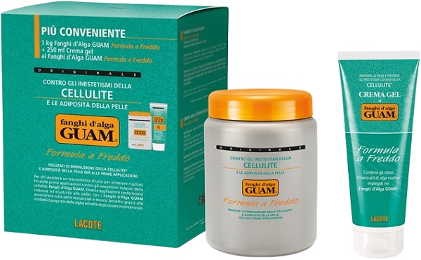 GUAM FANGHI D'ALGA CONFEZIONE CONVENIENZA FREDDA CON FANGHI D'ALGA GUAM 1 KG + CREMA GEL 250 ML FORMULA A FREDDO - farmasorriso.com