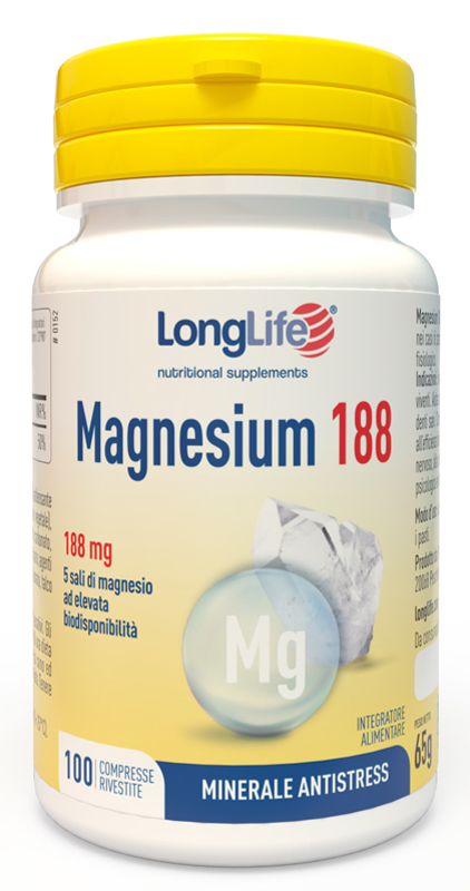 LONGLIFE MAGNESIUM 188 100 COMPRESSE RIVESTITE DA 6,5 G - farmasorriso.com