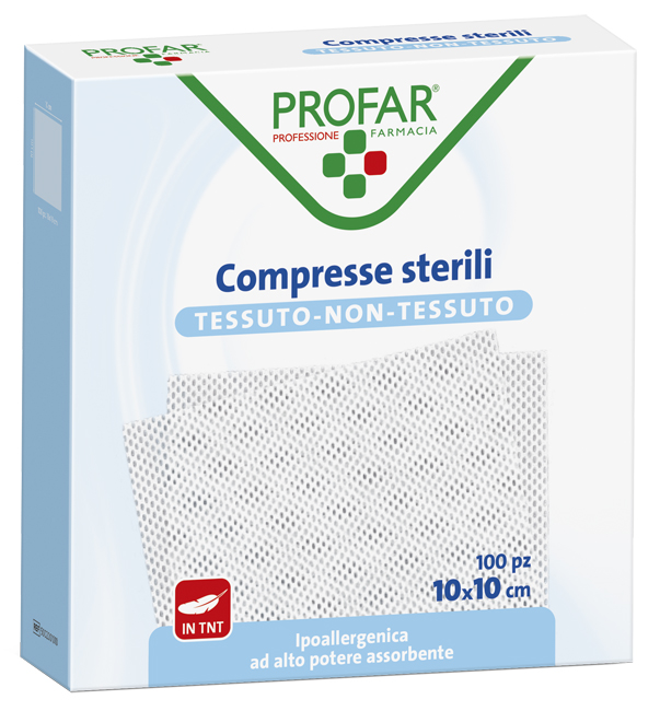 COMPRESSE IN TESSUTO NON TESSUTO 10 X 10 CM 100 PEZZI PROFAR - farmasorriso.com