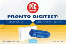 LANCETTE PUNGIDITO PIC DIGITEST GAUGE 28 25 PEZZI + 25 TAMPONCINI ASSORBENTI - farmasorriso.com