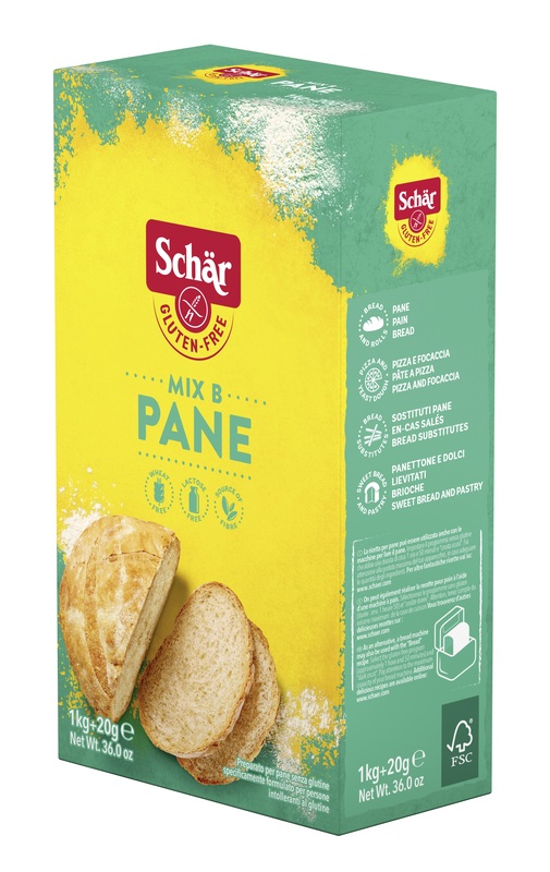 SCHAR MIX B PREPARATO PANE SENZA LATTOSIO 1 KG + 20 G - farmasorriso.com