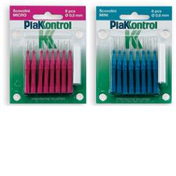 PLAKKONTROL SCOVOLINO MINI 0,6 MM 8 PEZZI + MANICO - farmasorriso.com