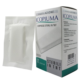 ICOPIUMA GARZA COMPRESSA IN TESSUTO NON TESSUTO ADESIVA 18X40 CM 12 PEZZI - farmasorriso.com