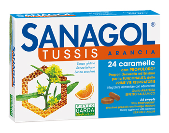 SANAGOL TUSSIS ARANCIA 24 CARAMELLE - farmasorriso.com