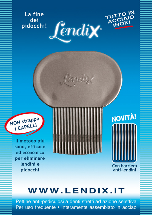 LENDIX PETTINE PREMIUM ANTIPIDOCCHI IN ACCIAIO - farmasorriso.com