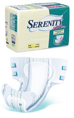 PANNOLONE PER INCONTINENZA SERENITY SOFTDRY FORMATO SUPER TAGLIA MEDIUM 30 PEZZI - farmasorriso.com