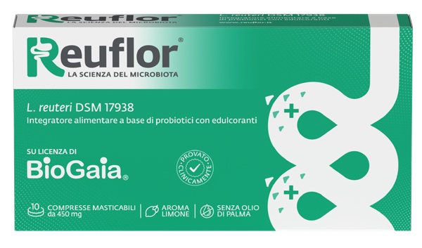 REUFLOR 10 COMPRESSE MASTICABILI AROMA LIMONE - farmasorriso.com