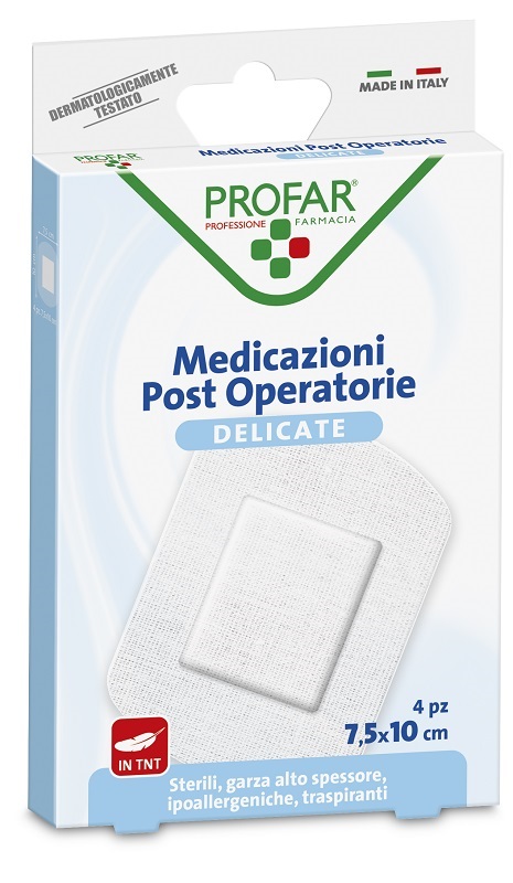 MEDICAZIONE POST OPERATORIA STERILE GARZA ANTIADERENTE 7,5X10 CM 4 PEZZI PROFAR - farmasorriso.com