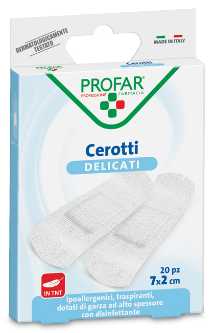 CEROTTO TESSUTO NON TESSUTO DELICATO MEDI 7X2 CM 20 PEZZI PROFAR - farmasorriso.com