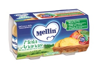 MELLIN OMOGENEIZZATO MELA ANANAS 100 G 2 PEZZI - farmasorriso.com