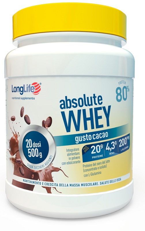 LONGLIFE ABSOLUTE WHEY CACAO 500 G - farmasorriso.com