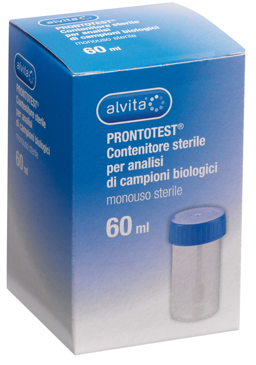 CONTENITORE ALVITA PRONTOTEST PER ANALISI DI CAMPIONI BIOLOGICI 60ML - farmasorriso.com