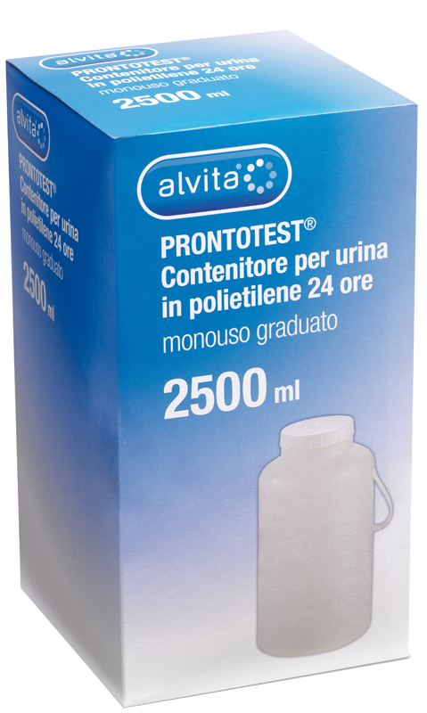 CONTENITORE PER URINA ALVITA PRONTOTEST IN POLIETILENE 24 ORE GRADUATO 2500ML - farmasorriso.com