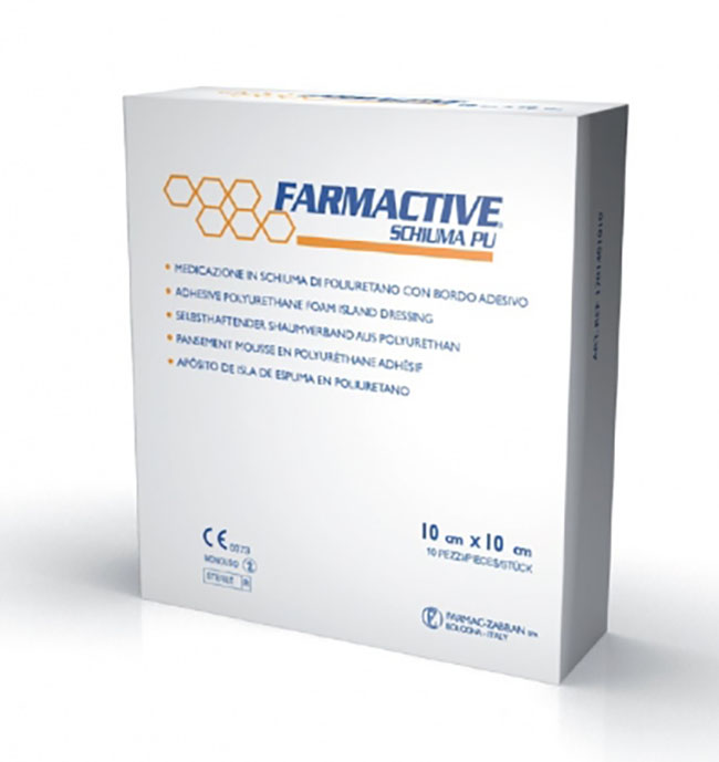 CEROTTO FARMACTIVE SCHIUMA IN POLIURETANO 10X10CM 10 PEZZI - farmasorriso.com