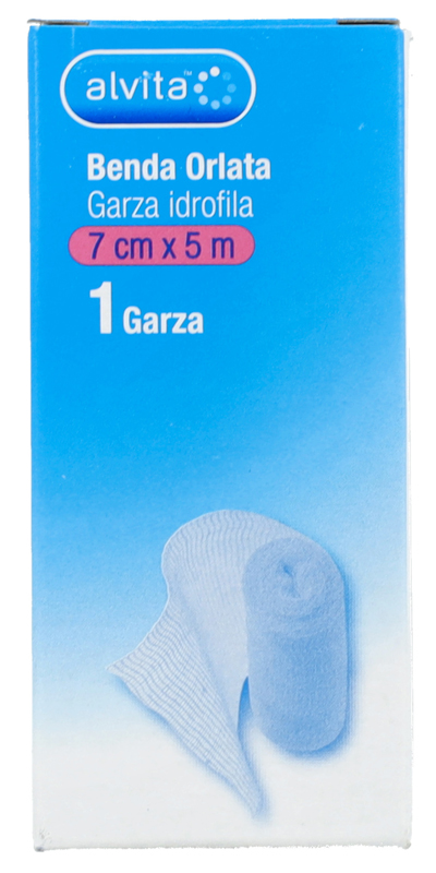 BENDA ORLATA GARZA IDROFILA ALVITA 7X500CM - farmasorriso.com
