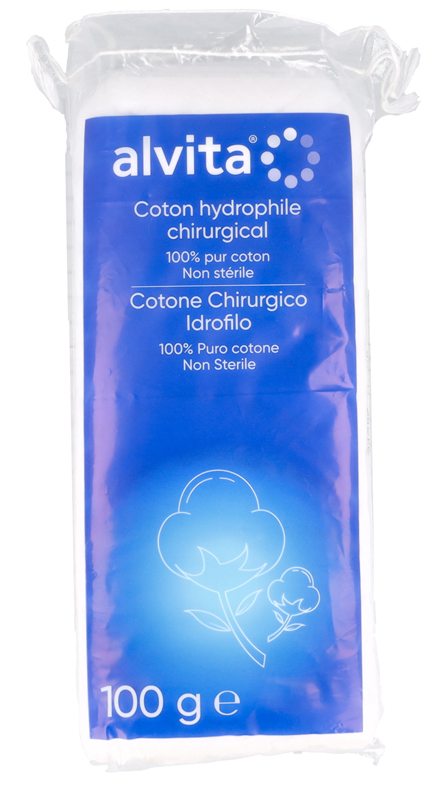 COTONE CHIRURGICO IDROFILO ALVITA 100% PURO COTONE 100 G - farmasorriso.com