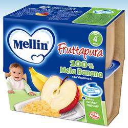 MELLIN FRUTTA PURA MELA BANANA 100 G 4 PEZZI - farmasorriso.com