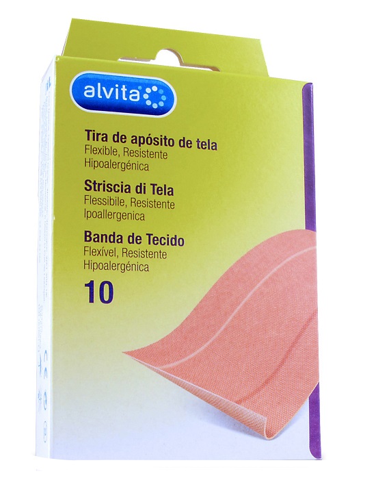 CEROTTO IN STRISCIA DI TELA ALVITA 10 X 6 CM 10 PEZZI - farmasorriso.com