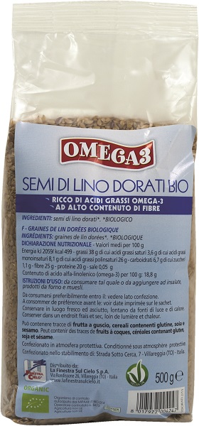 FSC OMEGA3 SEMI DI LINO DORATI BIO AD ALTO CONTENUTO DI FIBRA 500 G - farmasorriso.com