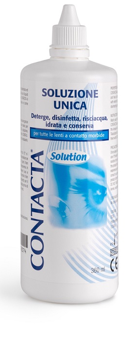SOLUZIONE UNICA ISOTONICA PER LENTI A CONTATTO CONTACTA DA 360 ML - farmasorriso.com