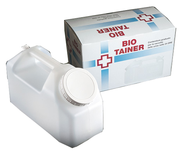 TANICA GRADUATA BIO TAINER PER RACCOLTA DI URINA NELLE 24 ORE 2500 ML CON TAPPINO DI PRELIEVO E MANICO 1 PEZZO - farmasorriso.com