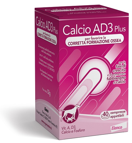 CALCIO AD3 PLUS 40 COMPRESSE APPETIBILI - farmasorriso.com