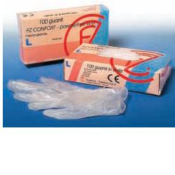 GUANTO IN VINILE CONFORT MISURA SMALL ANTIADERENTE BIOCOMPATIBILE UTILIZZABILE ANCHE A CONTATTO CON SOSTANZE ALIMENTARI 100 PEZZI SENZA POLVERE - farmasorriso.com