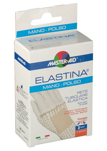 RETE TUBOLARE ELASTICA IPOALLERGENICA MASTER-AID ELASTINA MANO/POLSO 3 MT IN TENSIONE CALIBRO 3 CM - farmasorriso.com