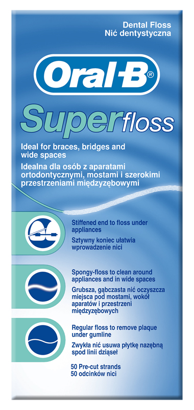 ORALB SUPERFLOSS FILO INTERDENTALE 50 FILI - farmasorriso.com