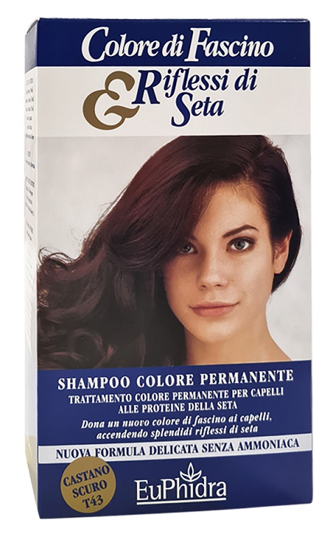 EUPHIDRA COLORE DI FASCINO & RIFLESSI DI SETA SHAMPOO COLOR PERMANENTE 43 CASTANO SCURO 120 ML - farmasorriso.com