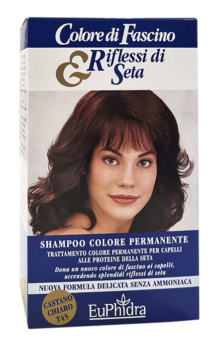 EUPHIDRA COLORE DI FASCINO & RIFLESSI DI SETA SHAMPOO COLORE PERMANENTE 45 CASTANO CHIARO 120 ML - farmasorriso.com