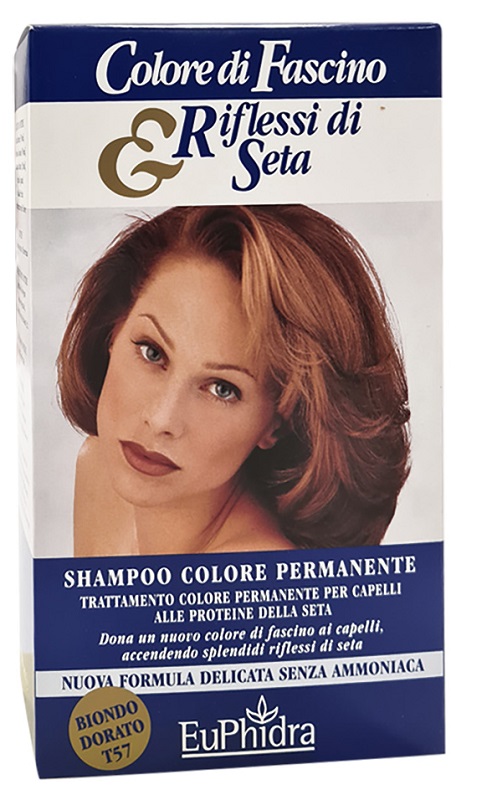 EUPHIDRA COLORE DI FASCINO & RIFLESSI DI SETA SHAMPOO COLORE PERMANENTE 57 BIONDO DORATO 120 ML - farmasorriso.com