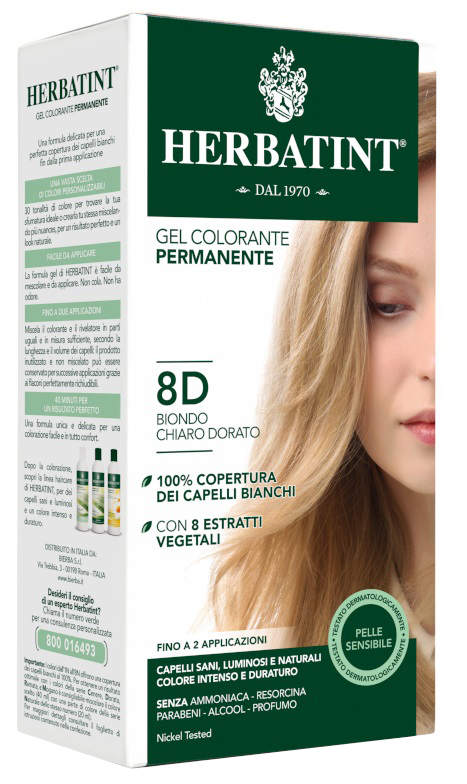 HERBATINT 8D BIONDO CHIARO DORATO 150 ML - farmasorriso.com