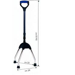 TRIPODE CANNA GRIGIO SCURO BASE ACCIAIO CROMATO IMPUGNATURA NERO/BORDEAUX - farmasorriso.com