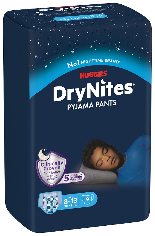 PANNOLINO HUGGIES DRYNITES 8/13 ANNI BOY L 30/48KG 9 PEZZI - farmasorriso.com